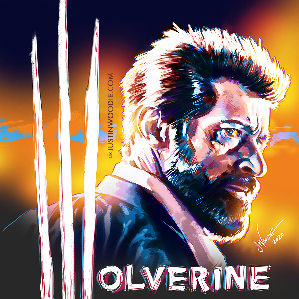 Hugh Jackman as Wolverine Logan Digital Illustration