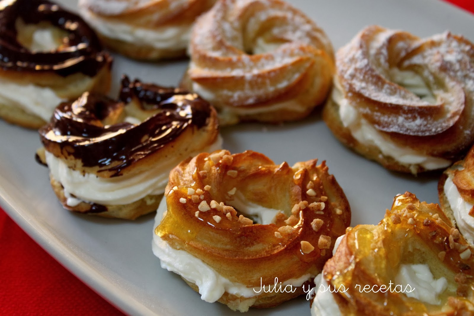 JULIA Y SUS RECETAS: Paris-Brest rellenas de nata montada