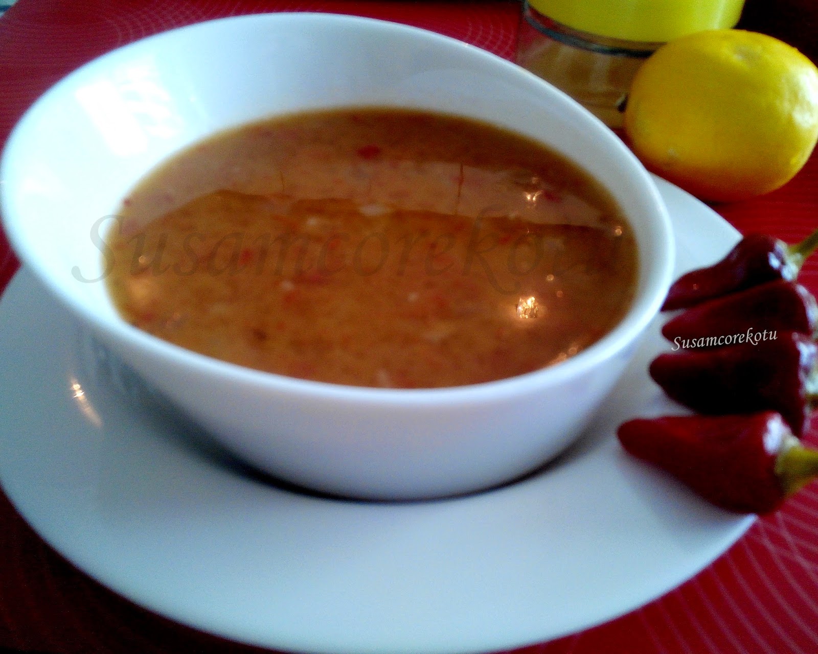 Pirinçli Kırmızı Mercimek Çorbası Susam Çörek Otu Denenmiş Tarifler