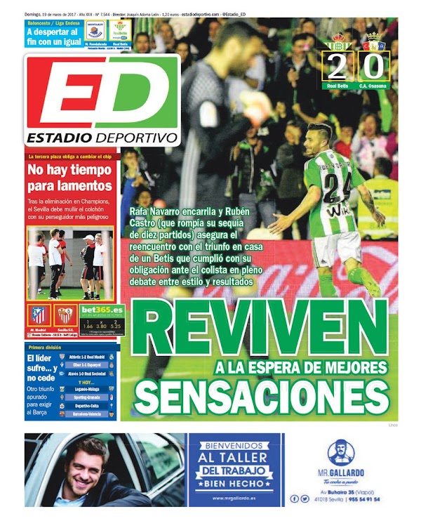 Betis, Estadio Deportivo: "Reviven a la espera de mejores sensaciones"