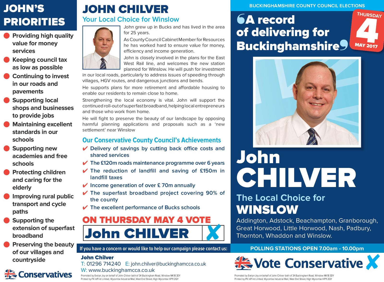 ClaydonConservative: Campaign Leaflet for the Bucks County Council ...