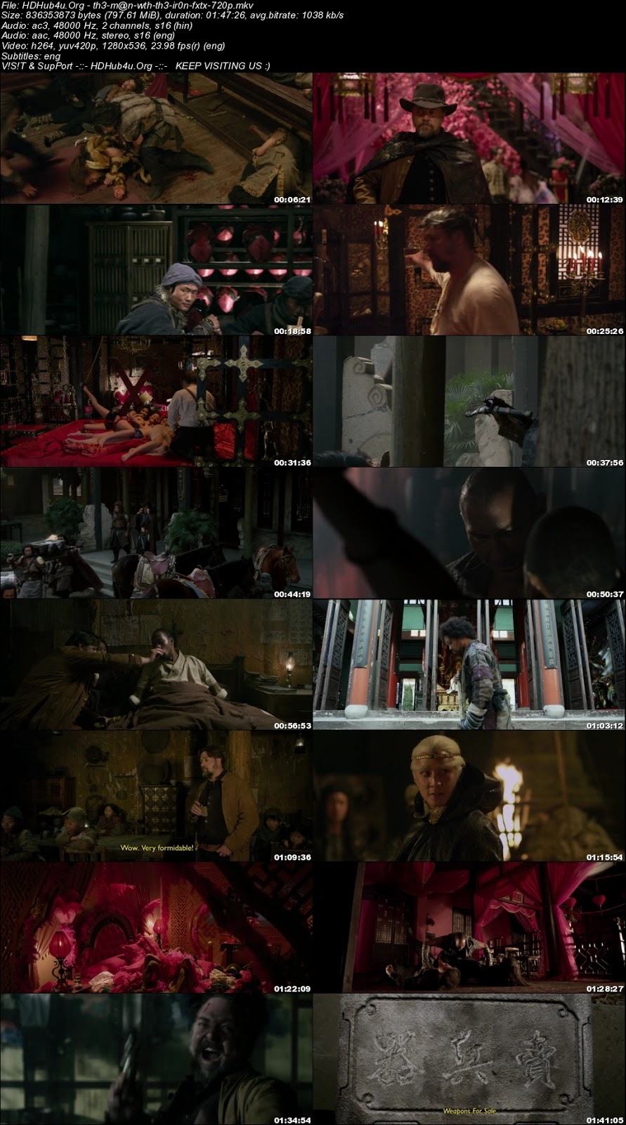 The Man with the Iron Fists 2012 Dual Audio Hindi 720p BluRay 800Mb Download