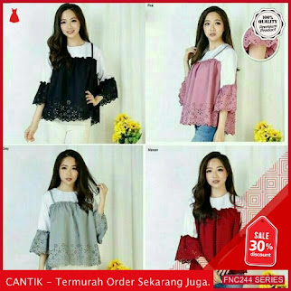 FNC244O47 Olive Blouse Laser Mezen Wanita Blouse Olivia Serba 60 Ribuan