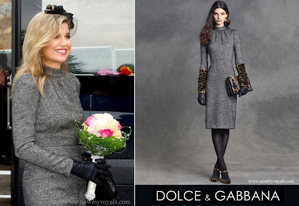 The Queen wore Dolce & Gabbana Microprint Wool Sheath Dress (Dolce and Gabbana Women Winter Collection 2016)