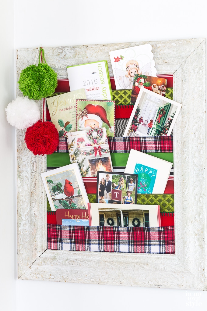 Ribbon Christmas card holder