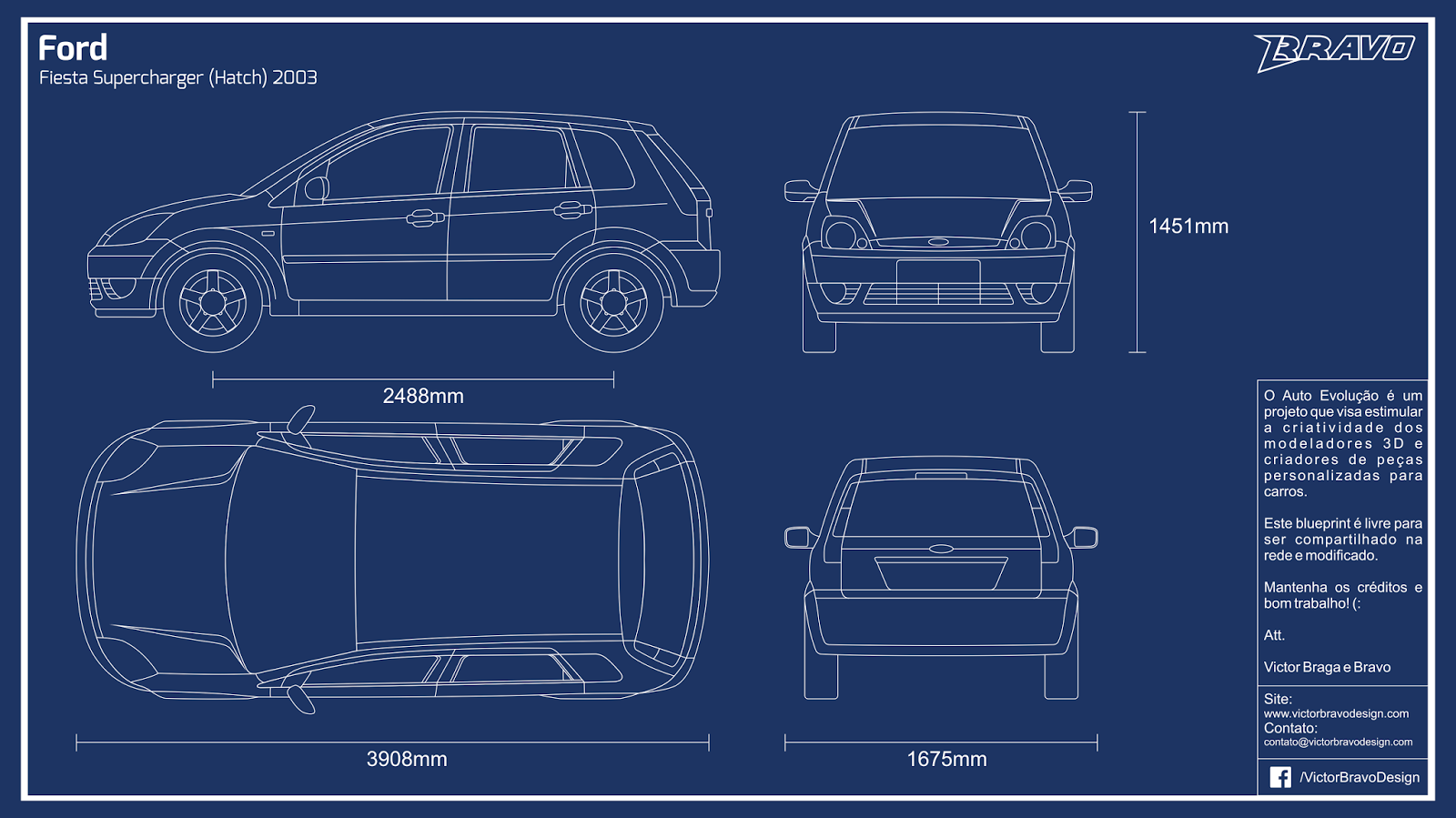 Imagem do blueprint do Ford Fiesta Supercharger (Hatch) 2003