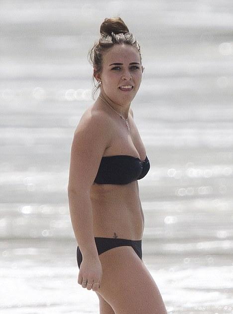 Chloe Green at Beach in Black Bikini Photos