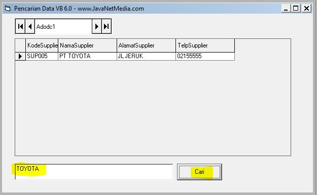 Cara membuat data supplier