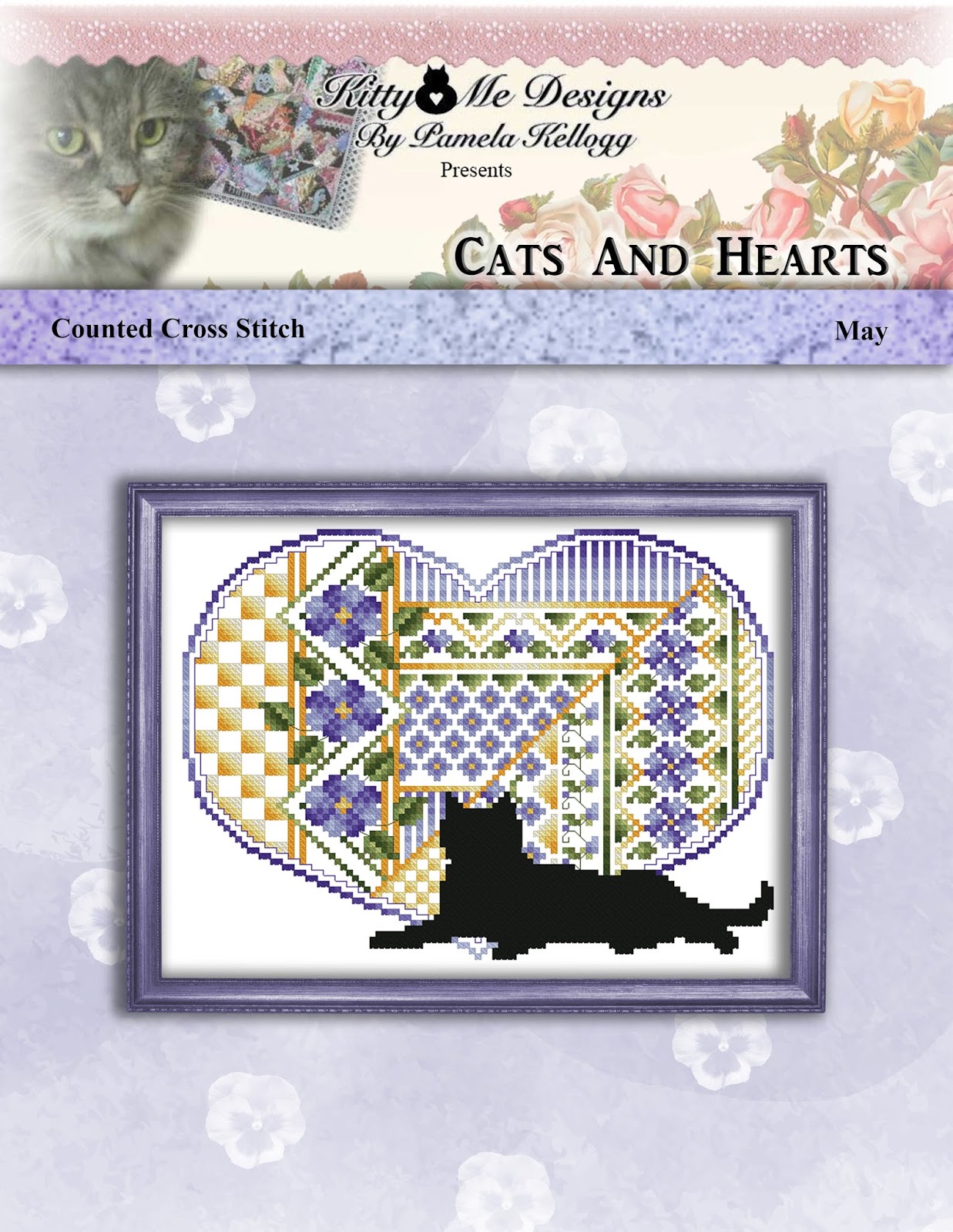 Kitty And Me Designs New Cross Stitch Series!! Cats And Hearts