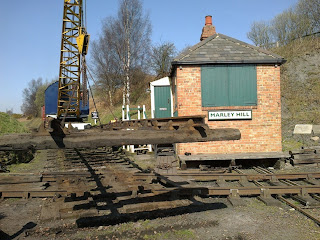 lifting the flat crossing of the Tanfield Branch (over the Bowes Railway)
