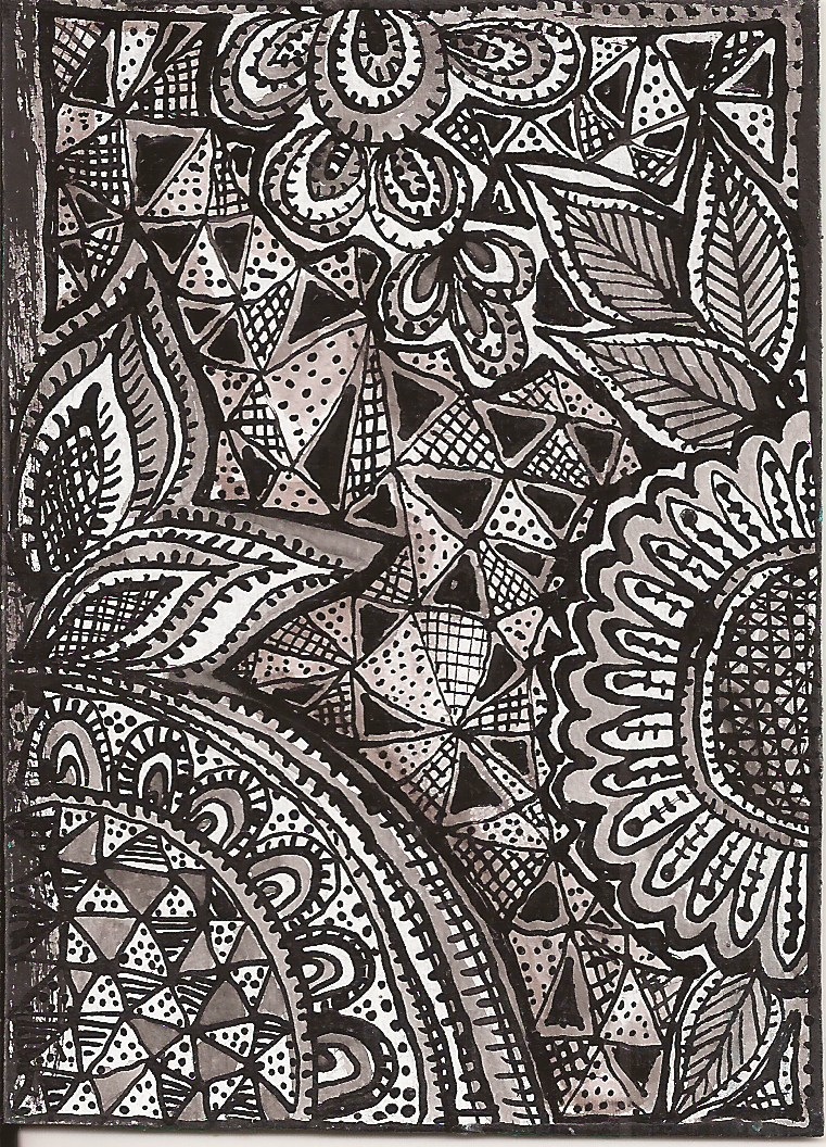 Mail Me Some Art Black And White Doodle ATC Part 1 Mail Me Some Art Black And White Doodle ATC Part 1