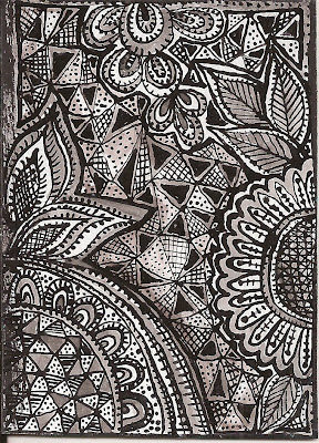 Mail me some art: Black and White Doodle ATC - part 1