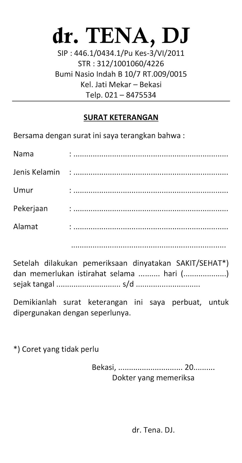 Contoh Surat Keterangan Hamil Dari Rumah Sakit