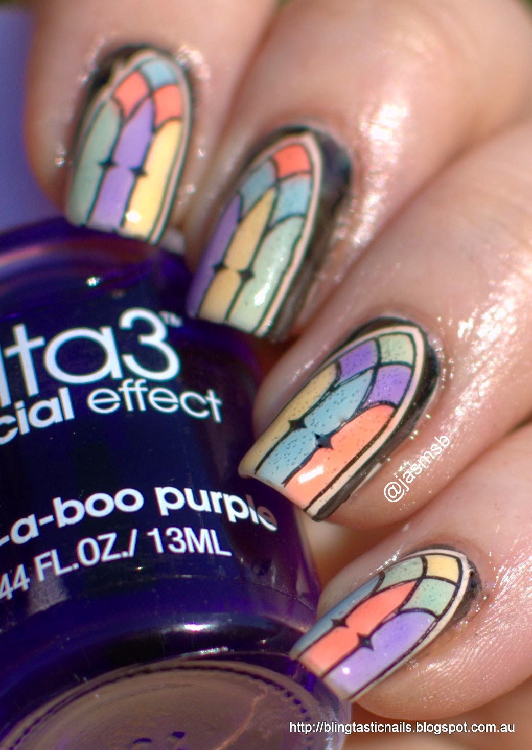 Ulta3 Watercolor Sheer Polish Stained Glass Window Nails