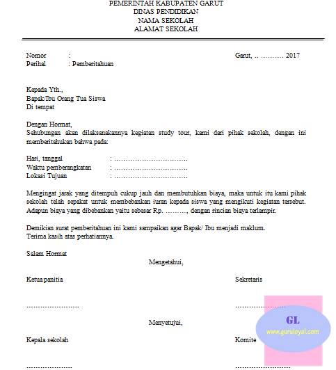 Contoh Surat Edaran Sekolah Tentang Study Tour Contoh Surat Terbaru