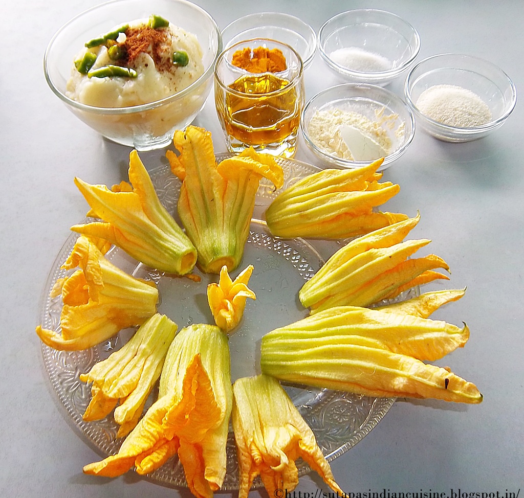Kumro Phuler Bora ( Pumpkin flower fritters)