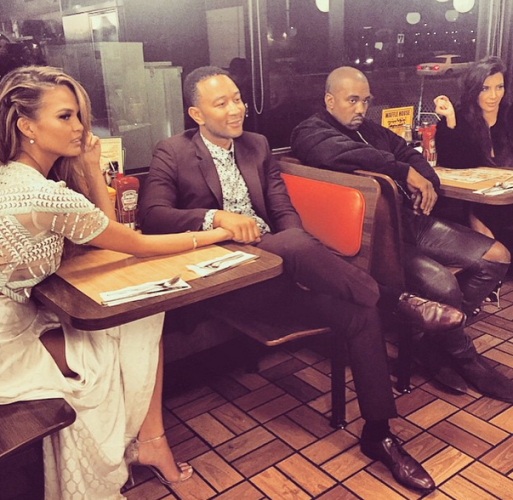 0 See the body language: John Legend and wife, Kim and Kanye