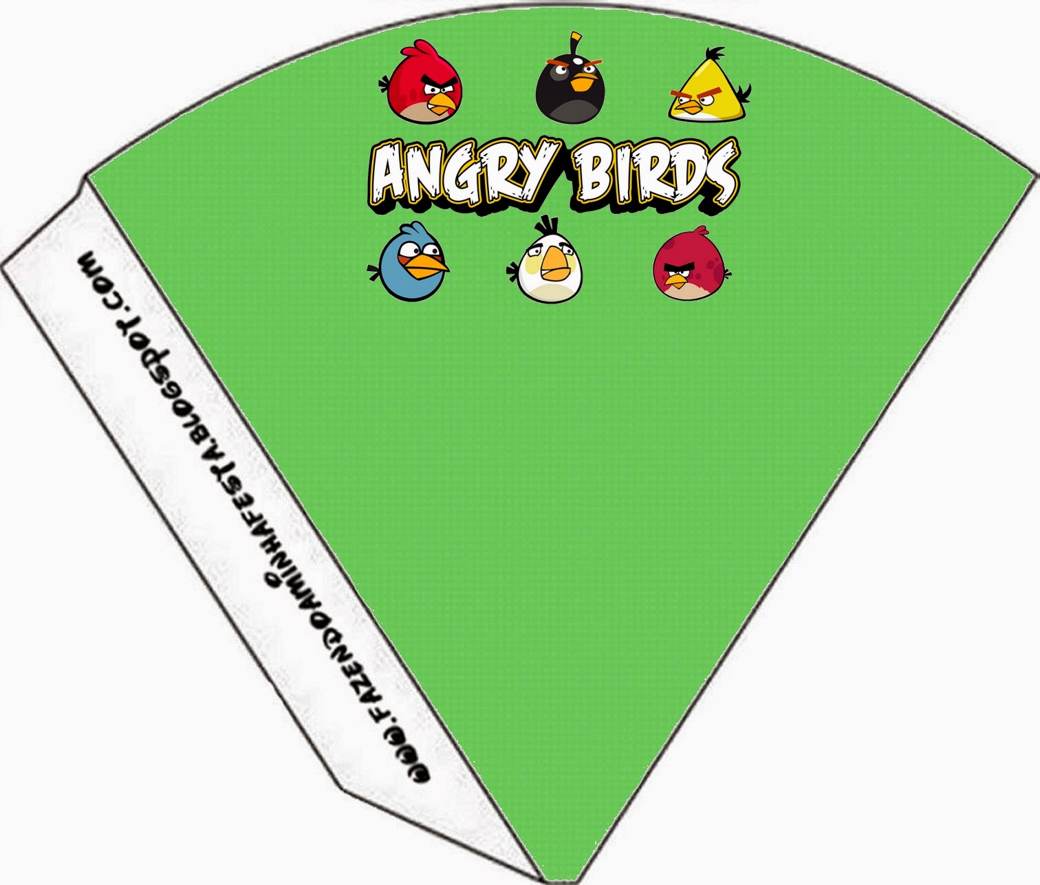 Free Printable Cones of Angry birds with clouds .