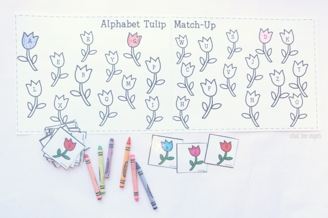 preschool alphabet matching worksheet to color