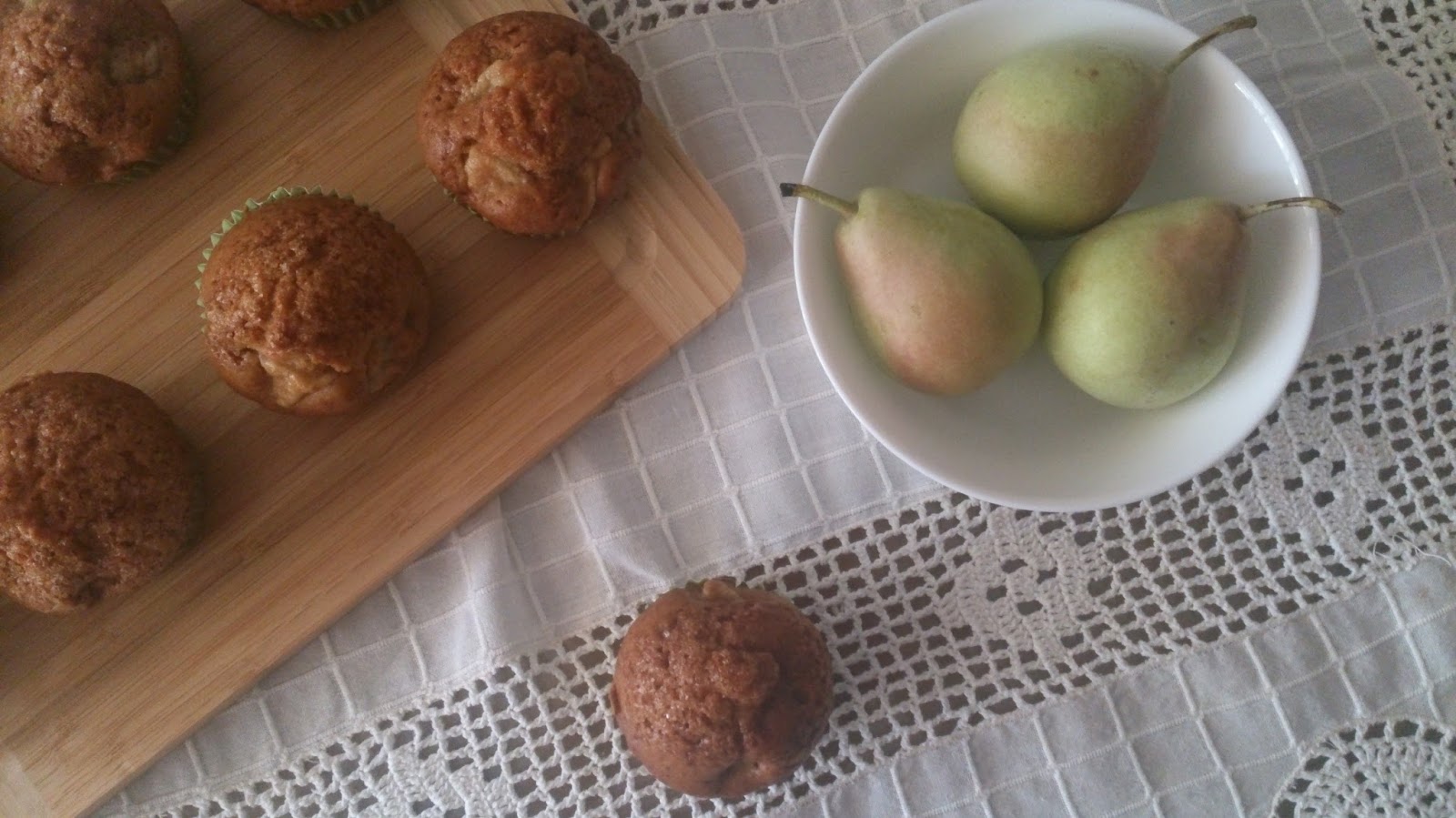 Muffins de pera y jengibre