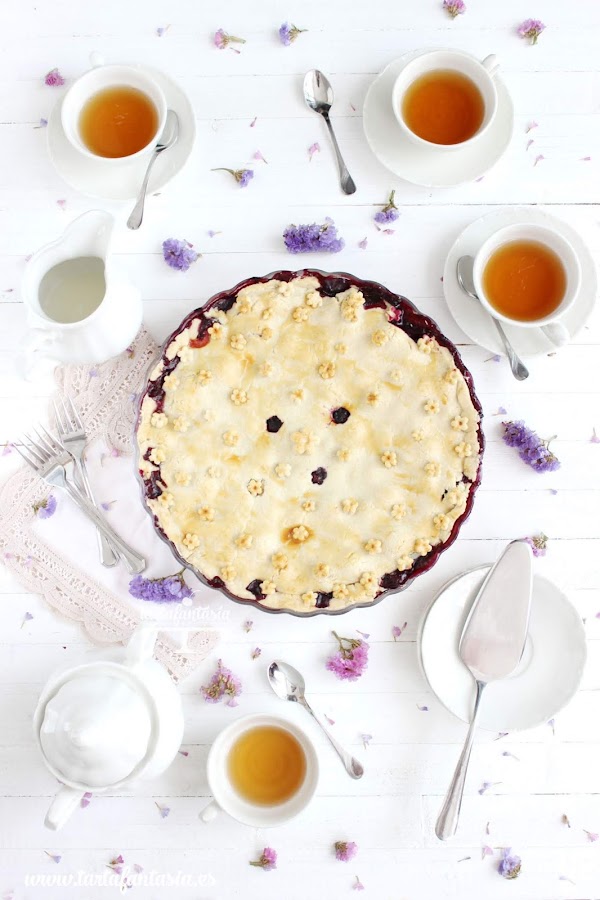 receta tarta de arándanos