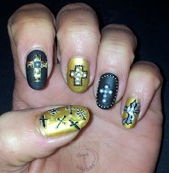 nail crosses nails painted polish gold them days matte today