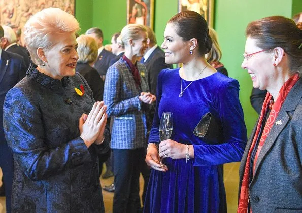 Crown Princess Victoria wore IDA-SJOSTEDT double breasted coat. Lithuania's President Dalia Grybauskaitė. Lithuania celebrates 100th anniversary