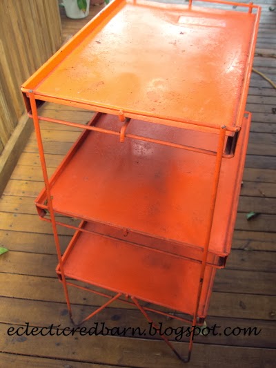 Eclectic Red Barn: Orange metal stand