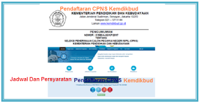 Jadwal Dan Persyaratan Pendaftaran CPNS Kemdikbud Tahun 2017