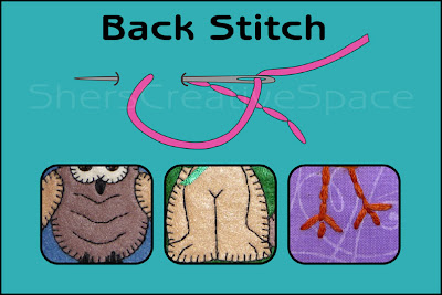 back stitch, back stitch tutorial, applique tutorial, sewing tutorial, embroidery tutorial
