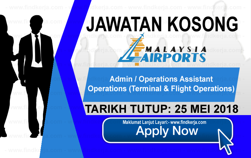 Jawatan Kerja Kosong MAHB - Malaysia Airports Holdings Berhad logo www.findkerja.com mei 2018