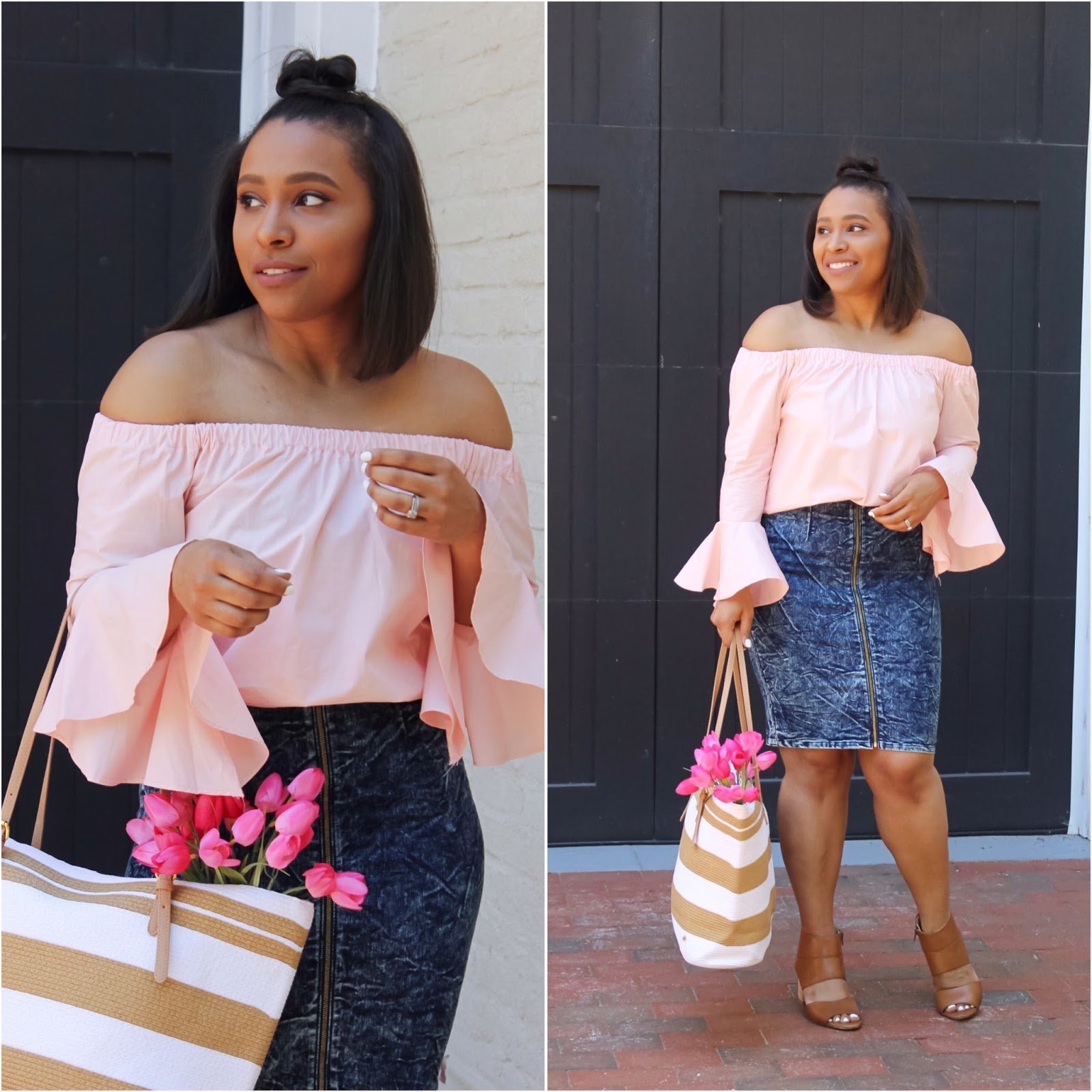 A Mother's Day Gift Guide With Cappelli Straworld, mother's day gift ideas, flowers, handbags, pink outfits, ruffle sleeves, off the shoulder trend off the shoulder tops