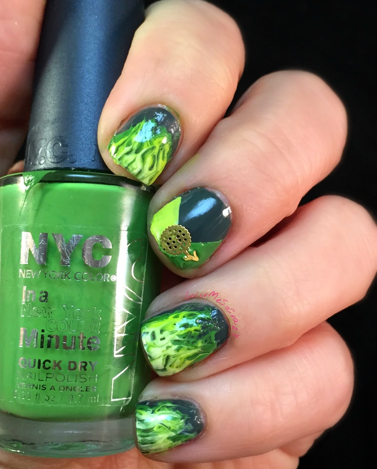 52 Week Challenge presents Fire with 3 Shades of Green, nyc, new york color, sinful colors, sally hansen