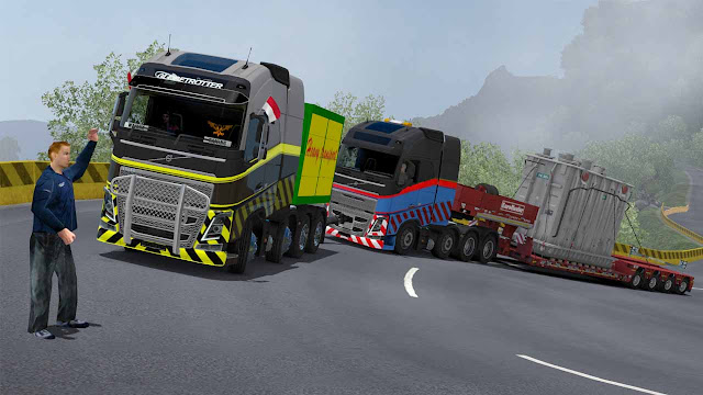 Mod Trailer Oversize Heavy Haulage Convoy v1.0 Euro Truck Simulator 2