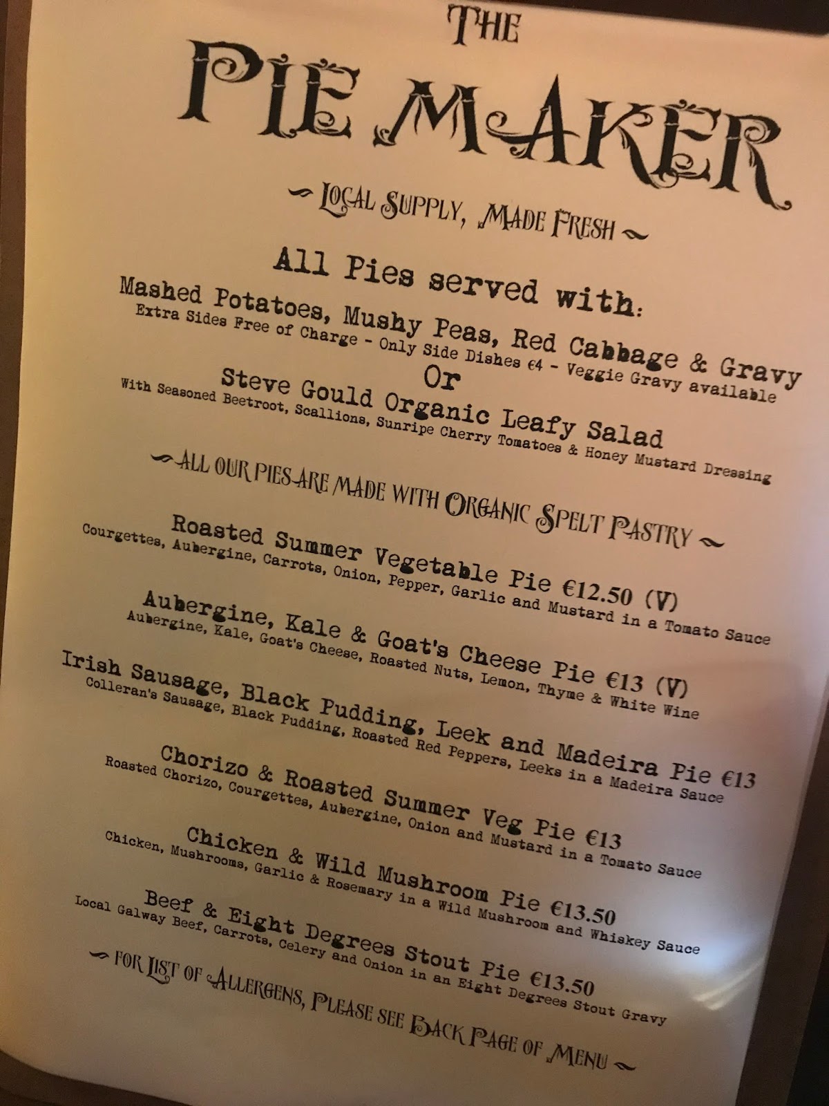 Feeling Quirky at The Pie Maker, Galway Love, Lucy xx