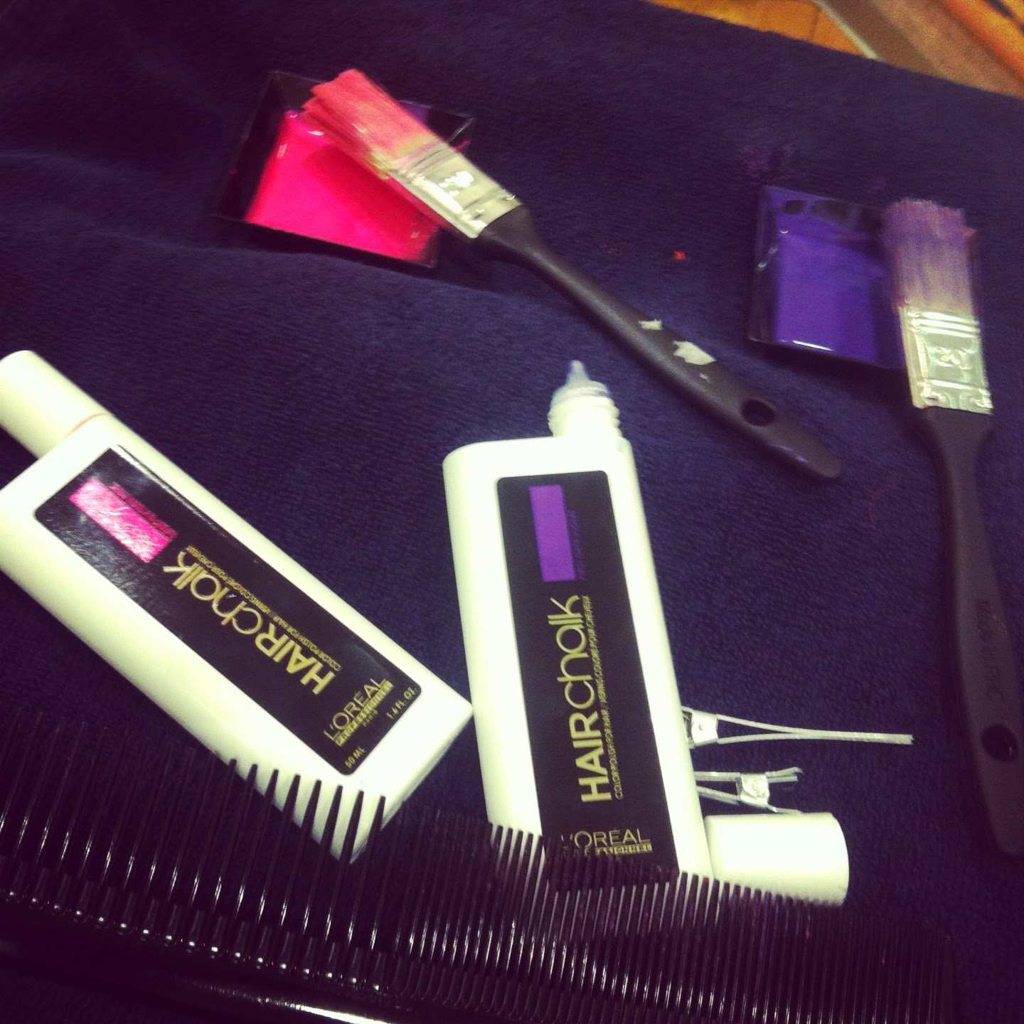 Hair Chalk L'Oréal prezzo, ombre hair viola rosa, dip dye viola rosa, luciano colombo milano