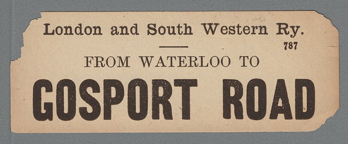 The first parcels label for Gosport Road I have seen