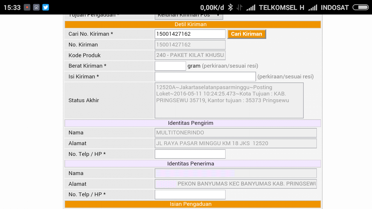 Menelusuri Kiriman Paket Pos Kilat Khusus