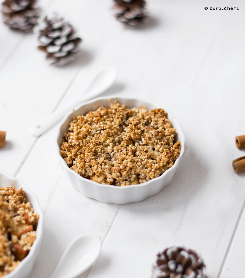 Apple Crumble Kokosöl Quinoa Vegan gesund Rezept Apple Crumble Kokosöl Quinoa Vegan gesund Rezept