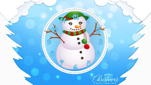 Cute Snowman Christmas Clock