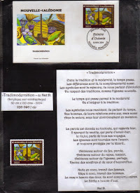 Enveloppe 1er jour, timbre et texte de l'artiste. 2004