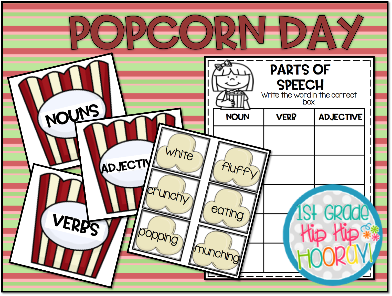 1st Grade Hip Hip Hooray! Popcorn Day...Perfect for End of the Year