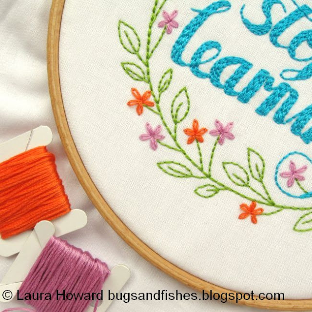 Embroidering the flowers