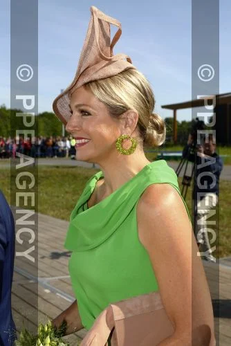 Queen Maxima at the opening of the new office of Unipro, wore Natan dress