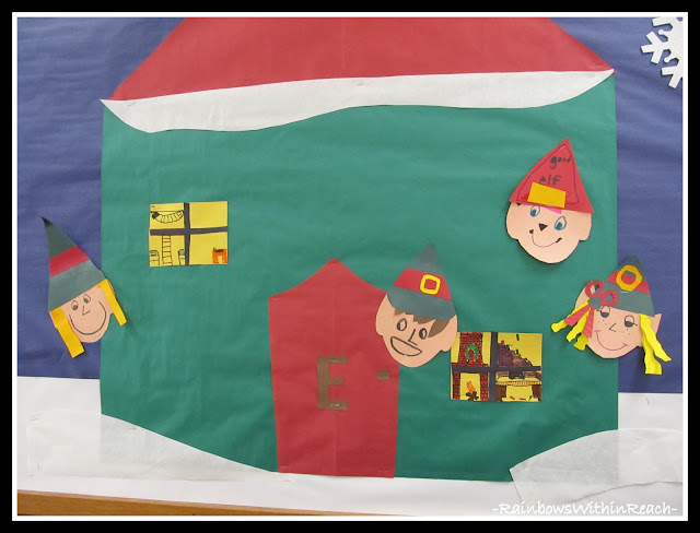 photo of: Little Elf Workshop Bulletin Board (Christmas Bulletin Board RoundUP via RainbowsWithinReach)