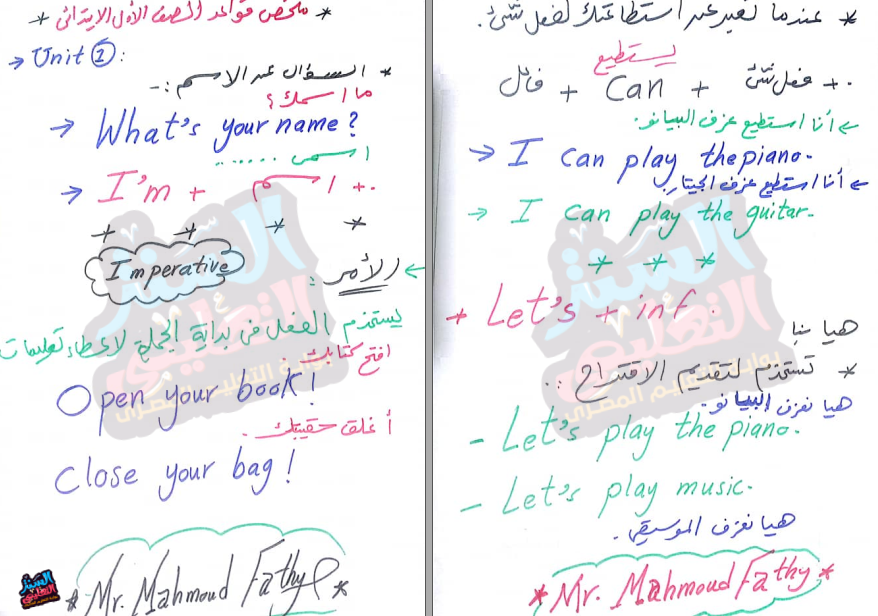تلخيص قواعد منهج اللغة الانجليزية كونيكت للصف الاول الابتدائى ترم اول فى 7 ورقات