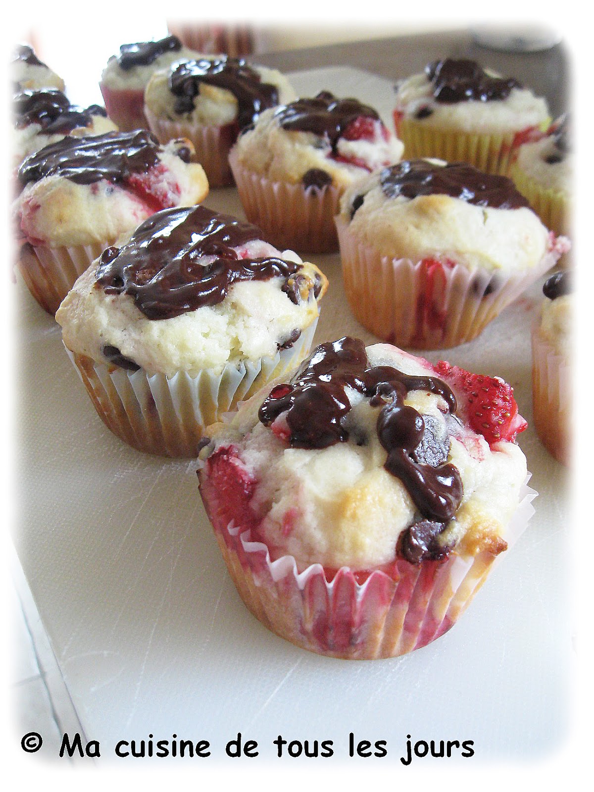 Muffins fraises et chocolat
