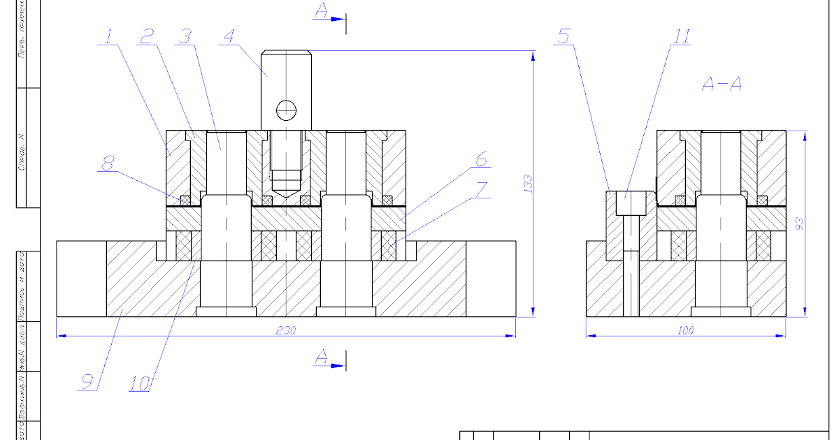 Штамп гибочный чертежи