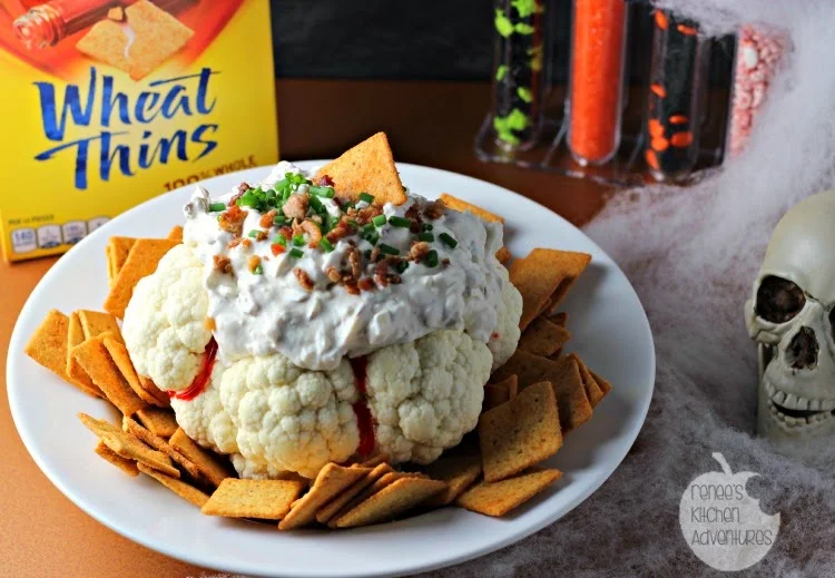 Brainy Blue Cheese and Bacon Dip:  Happy Halloween!  Fun dip for your festivities! #SpookySnacks #shop 