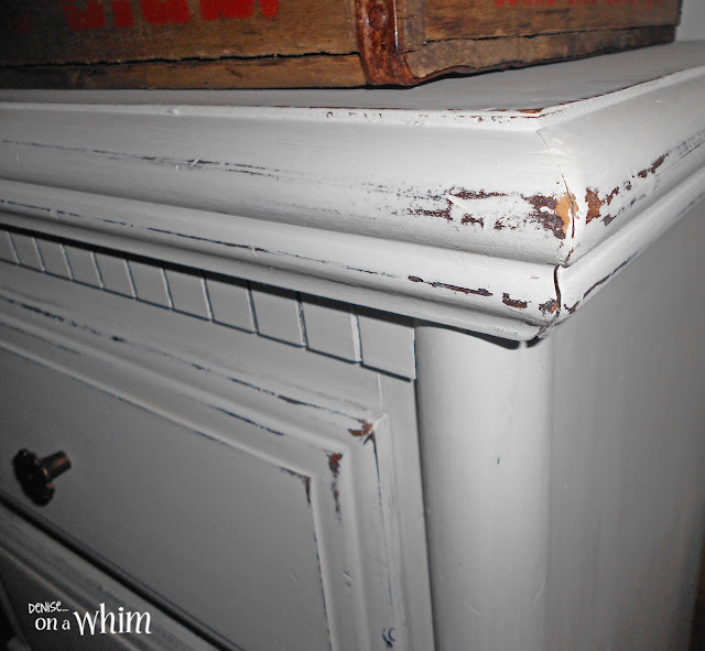 Classic White Distressed Nightstand Makeover | Denise on a Whim